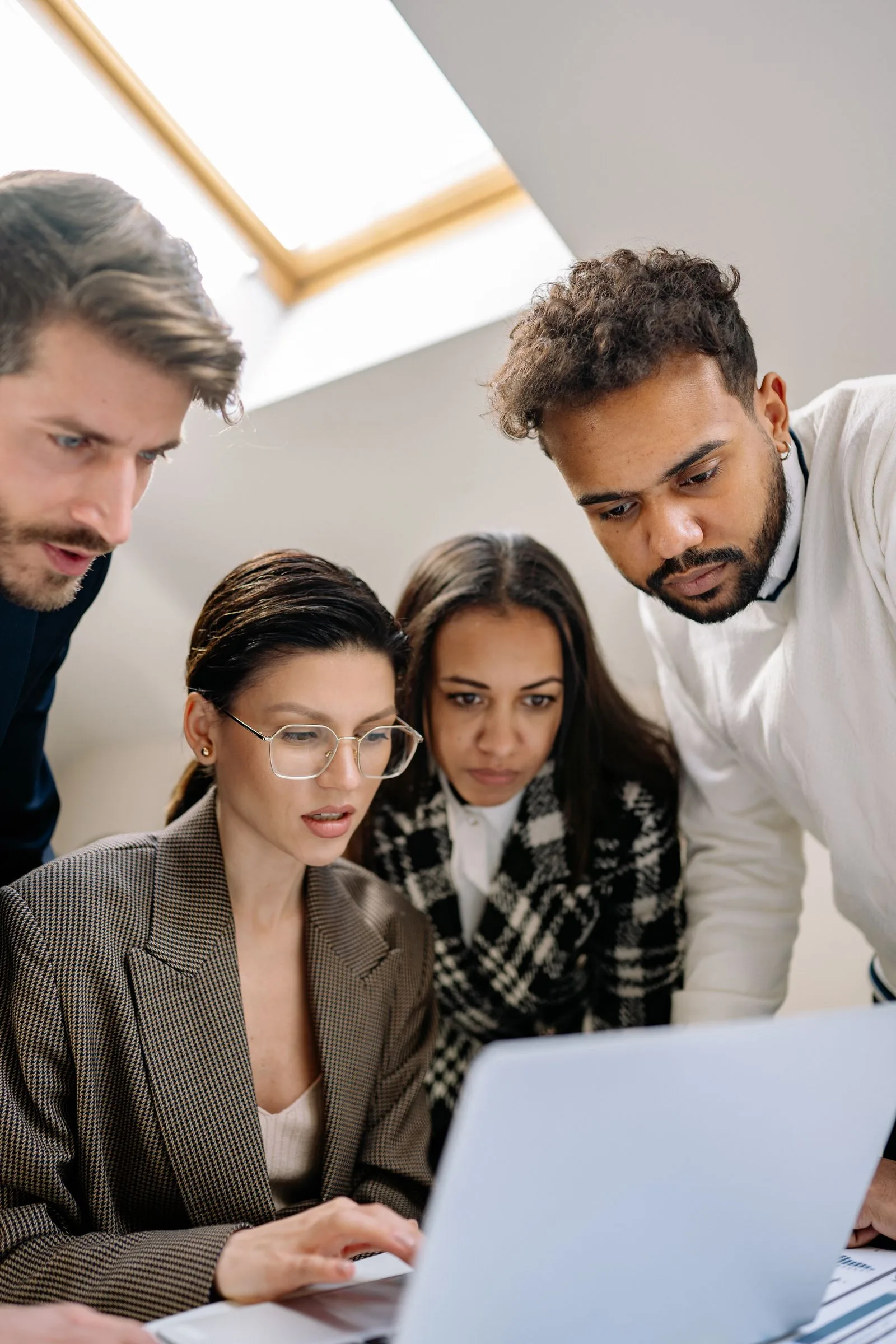 Legal team collaborating in a modern law firm meeting