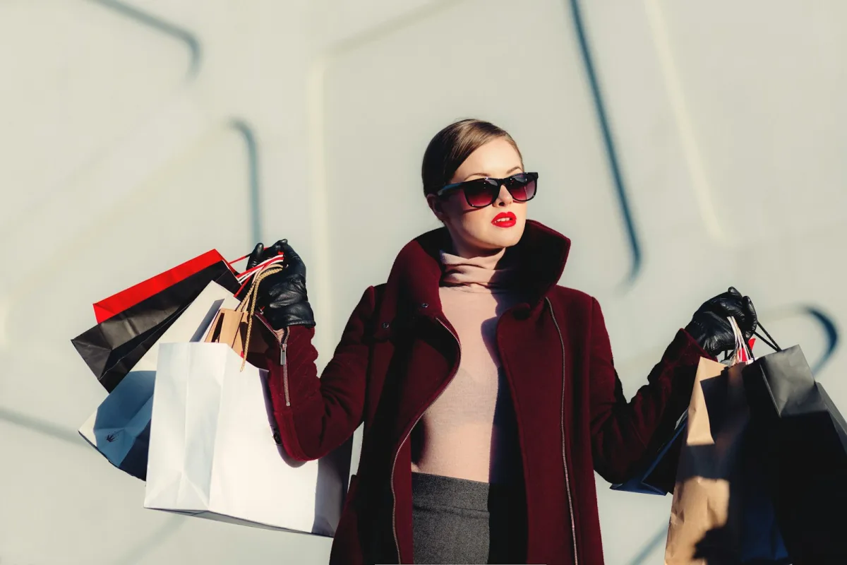 Shopper carrying bags after a personalized retail experience