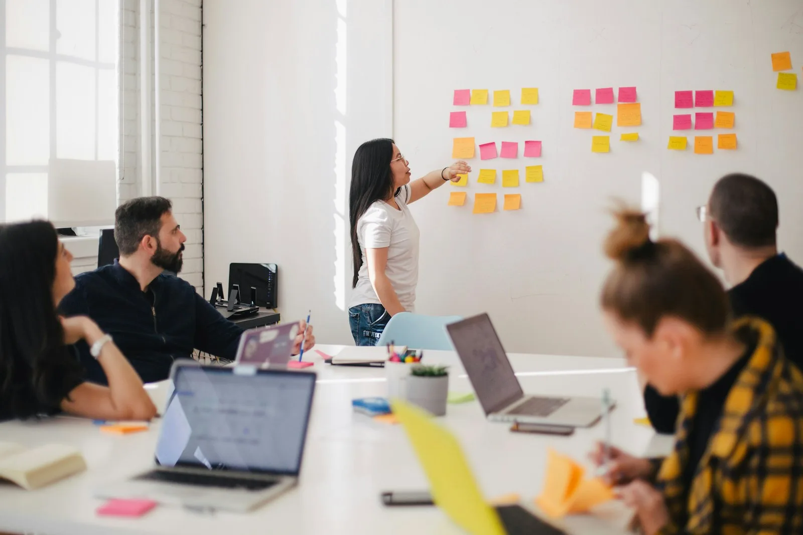 AI consulting strategy session with business team
